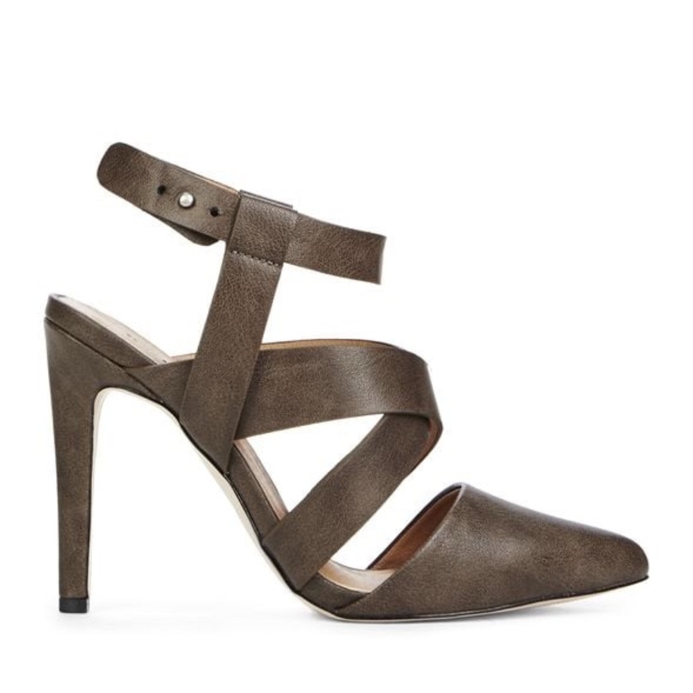 Just Fab Taupe Carabella Ankle Strap Closure Heels Size 7‎